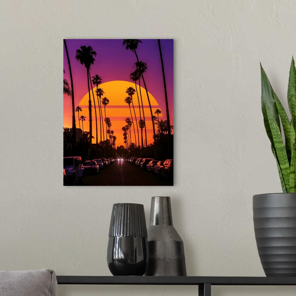 A modern room featuring Retro Sunset