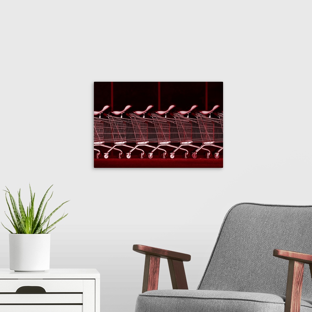 A modern room featuring Rhythm In Red
