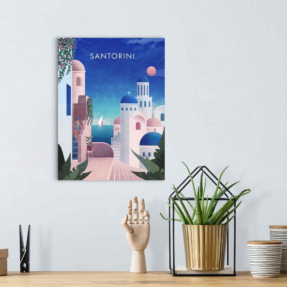 A bohemian room featuring Santorini