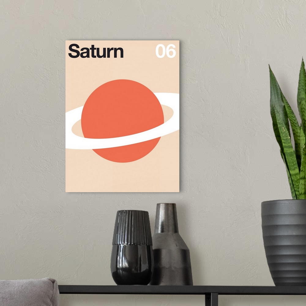 A modern room featuring Saturn