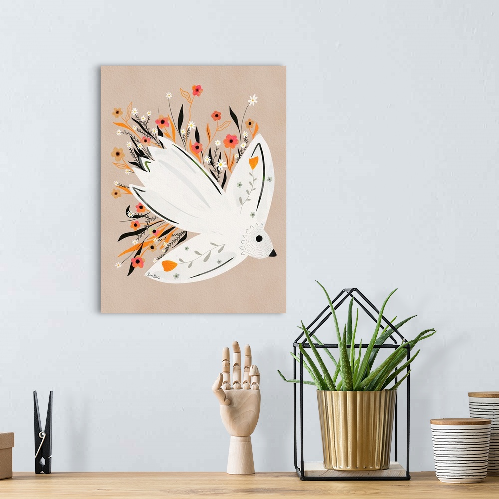 A bohemian room featuring Seagull In Flowers