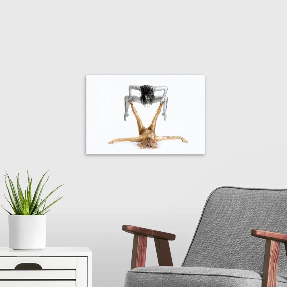 A modern room featuring Silver on Gold - Gymnast Series