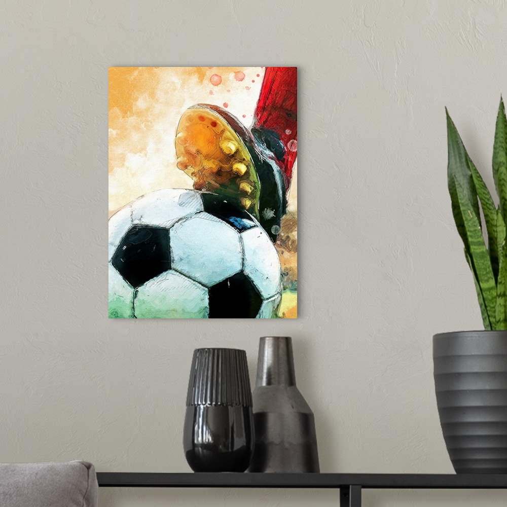 A modern room featuring Soccer 1