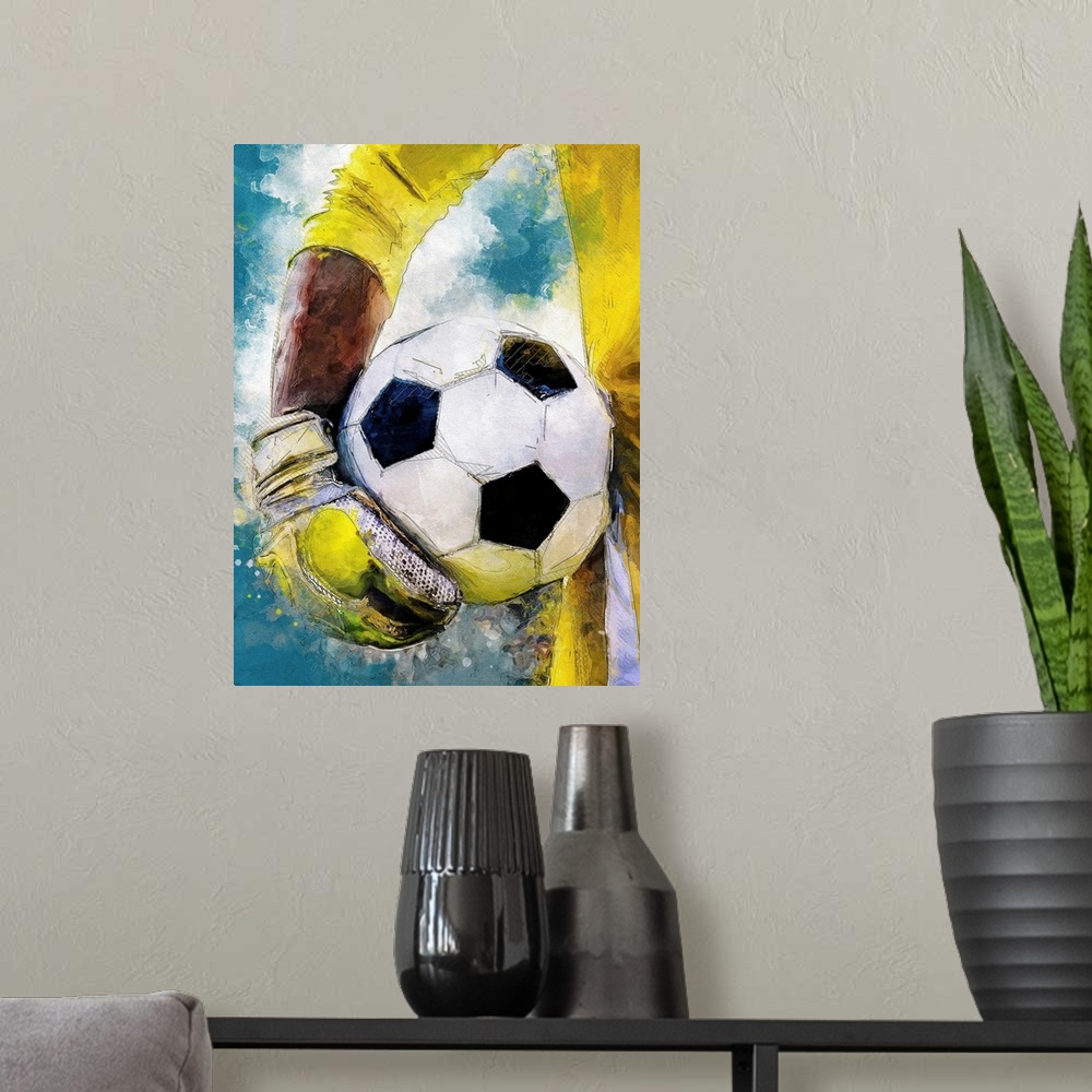 A modern room featuring Soccer 4