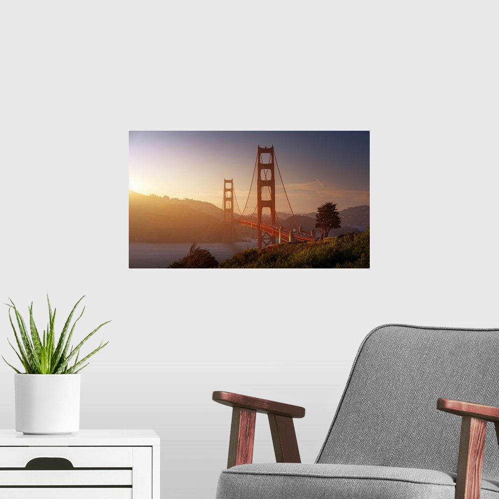 A modern room featuring South Golden Gate