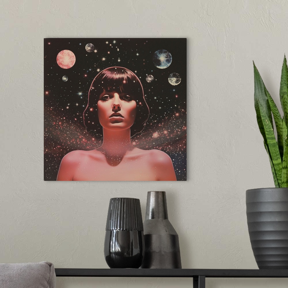 A modern room featuring Space Goddess