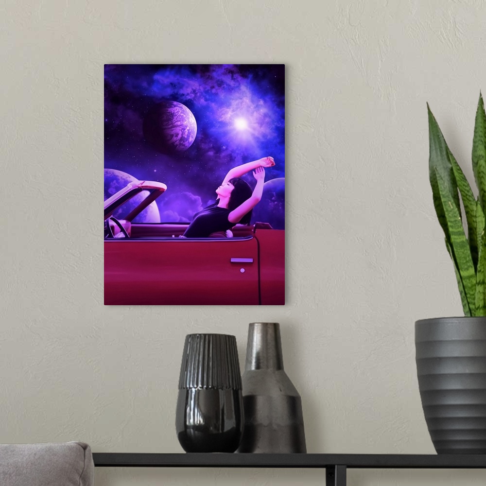 A modern room featuring Space Trip