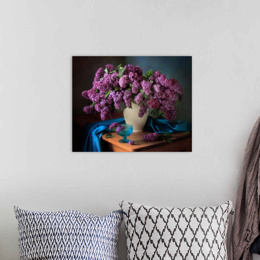 A bohemian room featuring Still Life With Fragrant Lilac