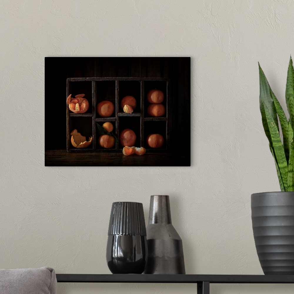 A modern room featuring Still Life With Oranges