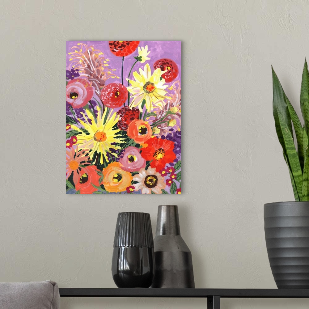 A modern room featuring Sunny Asters And Anemones