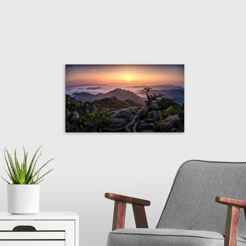 A modern room featuring Sunrise On Top