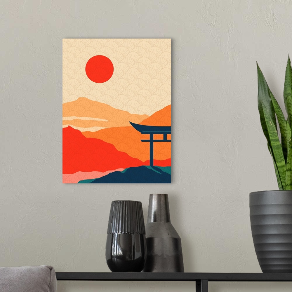 A modern room featuring Sunset Delight