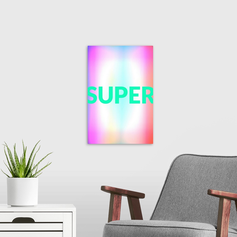 A modern room featuring Super