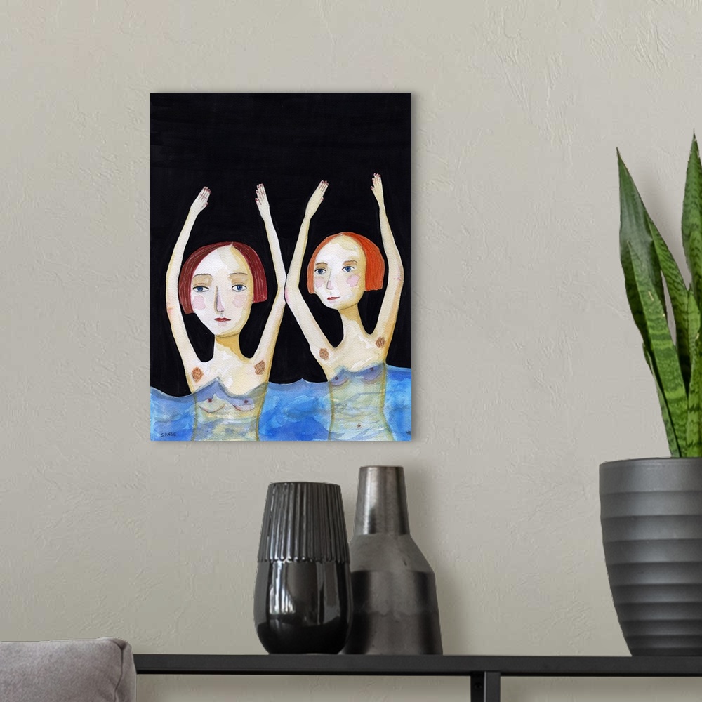 A modern room featuring Swimming Girls