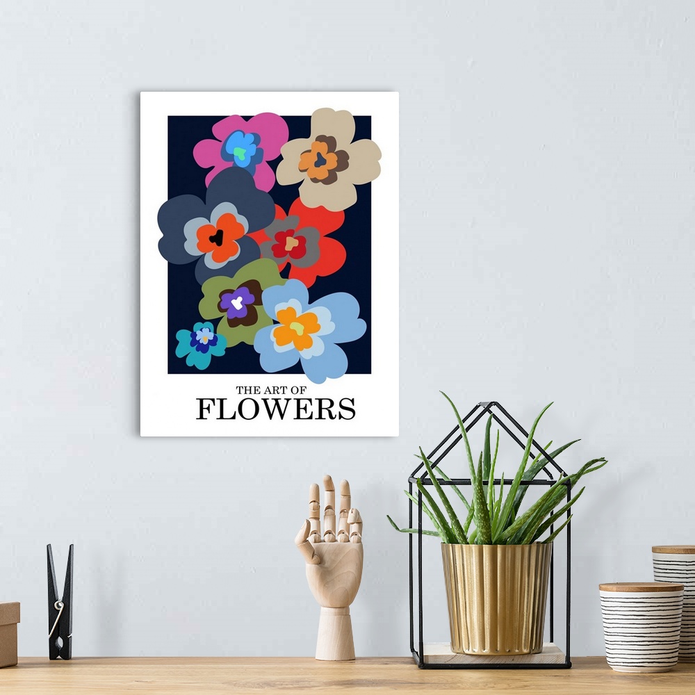 A bohemian room featuring The Art Of Flowers Blue