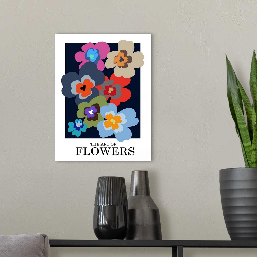 A modern room featuring The Art Of Flowers Blue