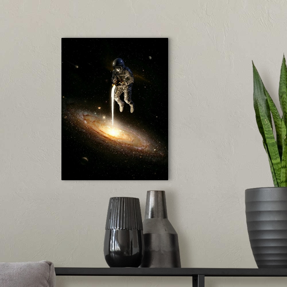 A modern room featuring The Milky Way