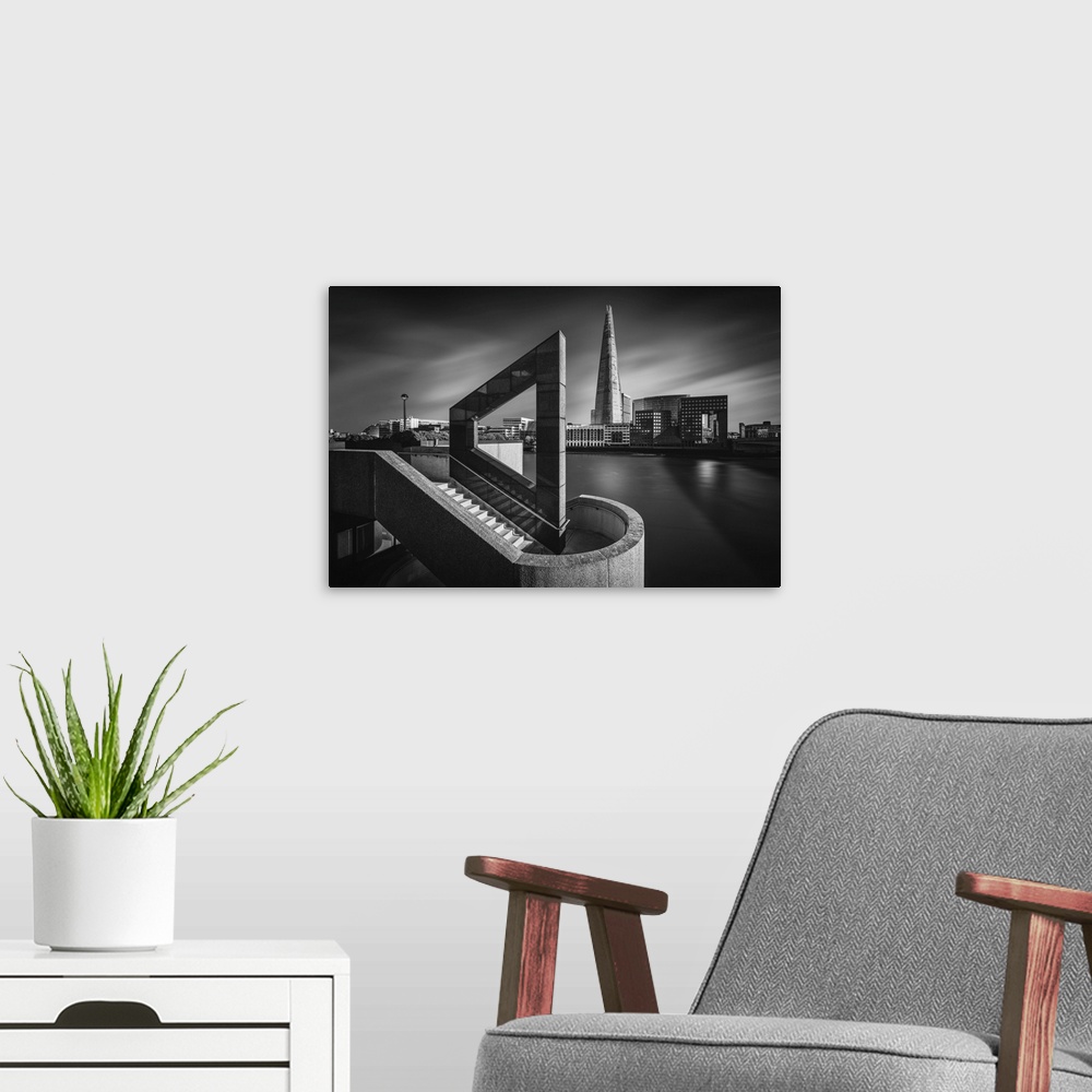 A modern room featuring The Shard in Geometry, a point of view.