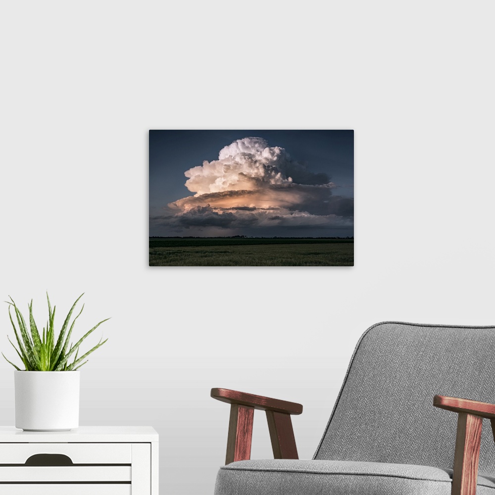 A modern room featuring Thunderstorm
