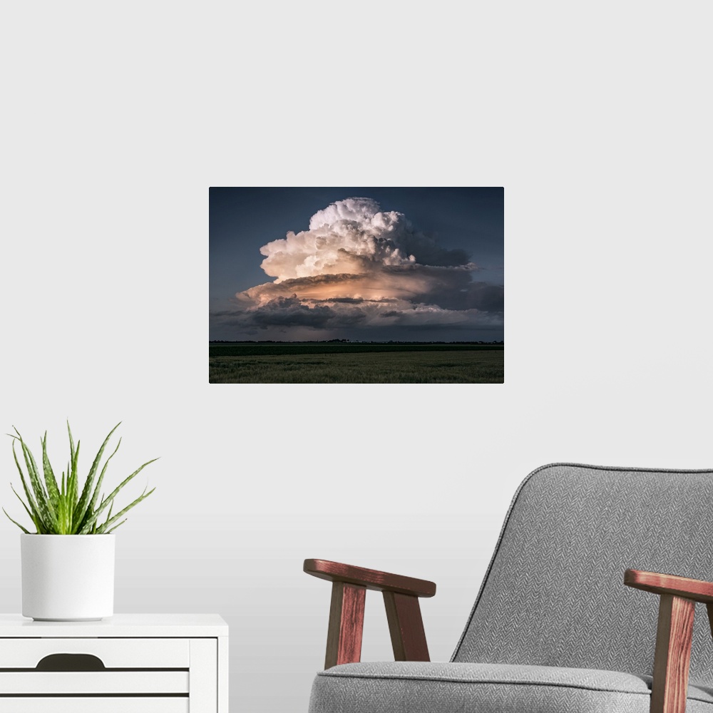A modern room featuring Thunderstorm