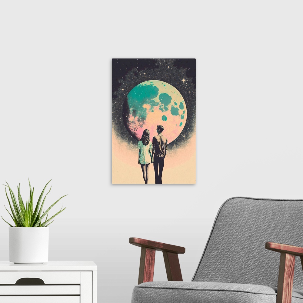 A modern room featuring To The Moon And Back