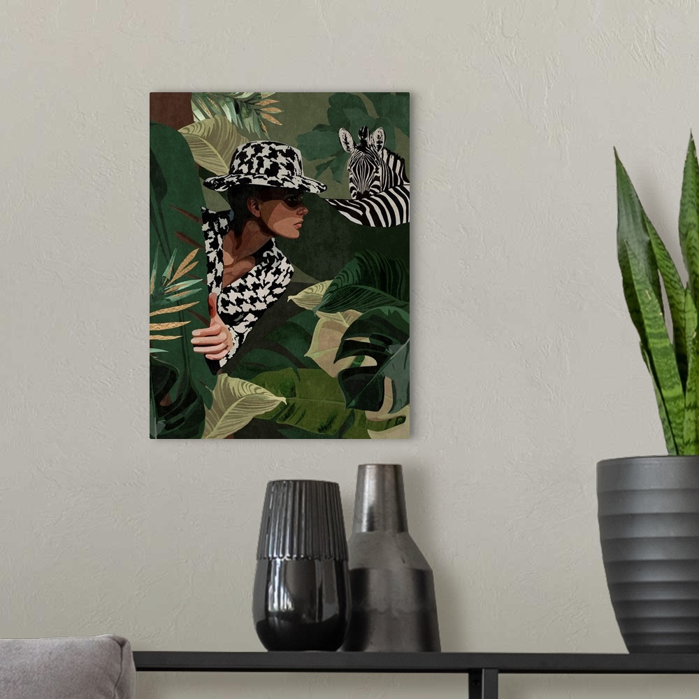 A modern room featuring Tropical Zebra