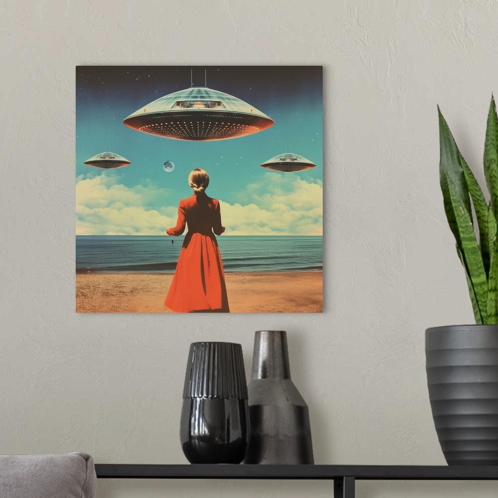 A modern room featuring UFO Skies