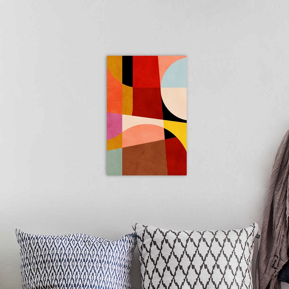 A bohemian room featuring Warm Colors Bauhaus Geometry 2