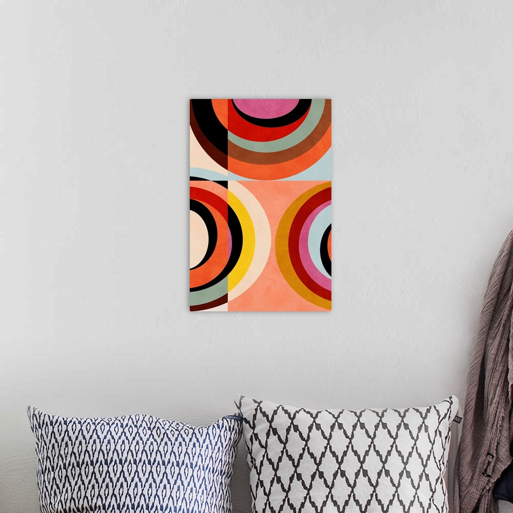 A bohemian room featuring Warm Colors Bauhaus Geometry 3