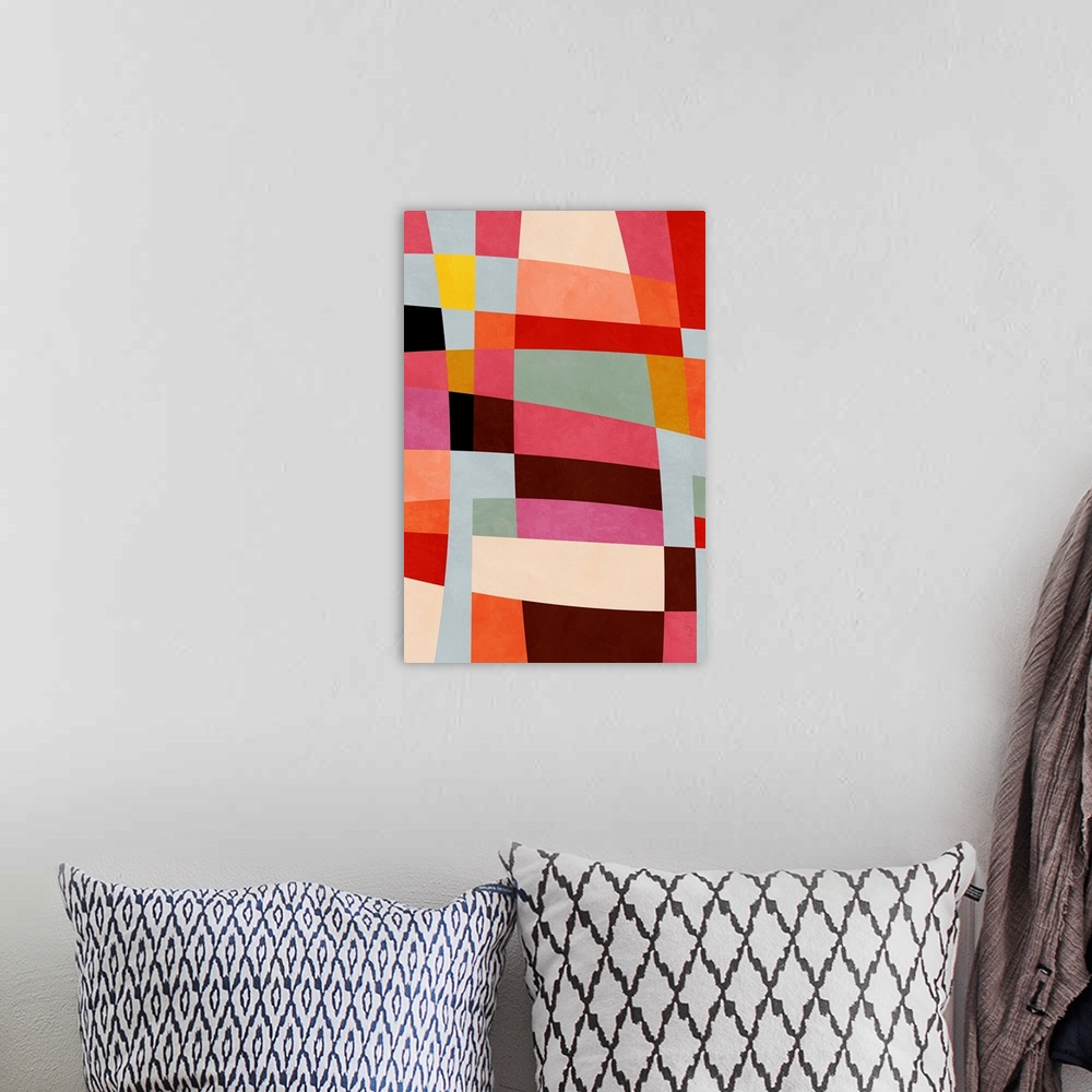 A bohemian room featuring Warm Colors Bauhaus Geometry 4