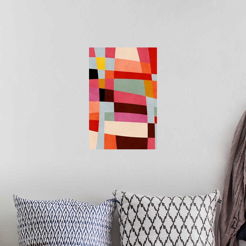 A bohemian room featuring Warm Colors Bauhaus Geometry 4