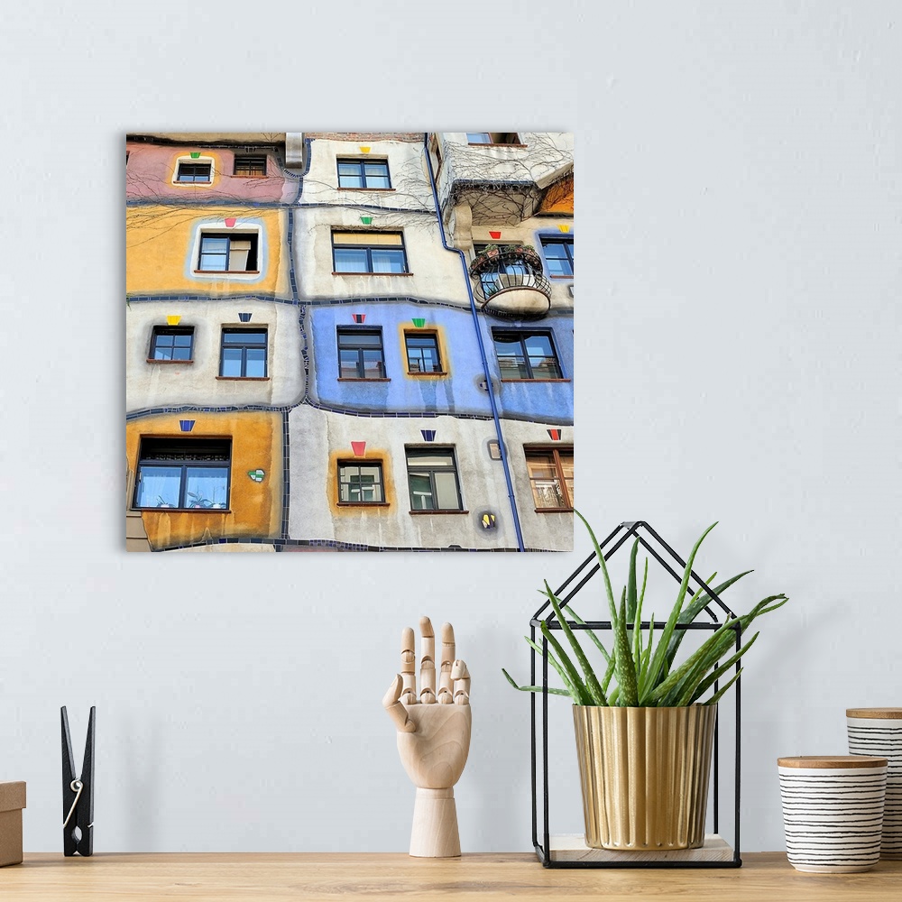 A bohemian room featuring Windows Of Hundertwasser