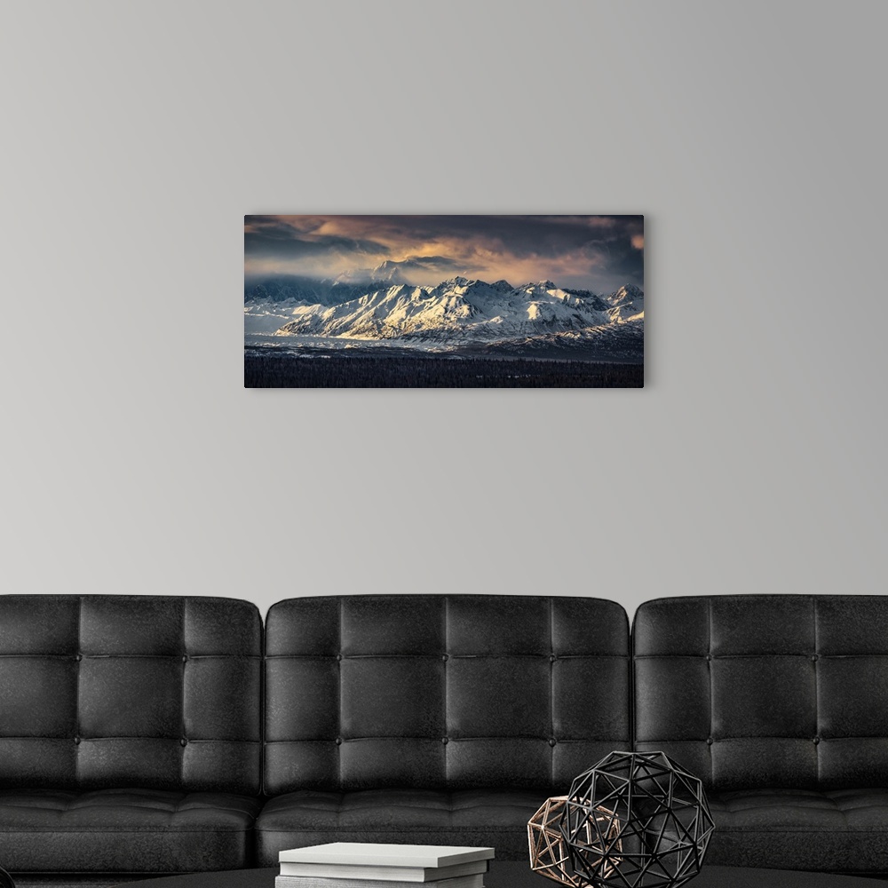 A modern room featuring World Of Mountains
