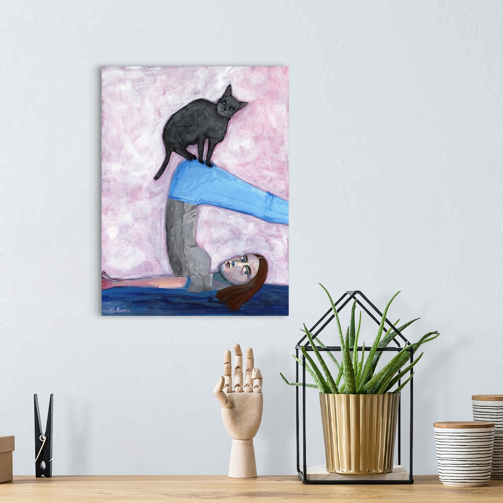 A bohemian room featuring Yoga With My Cat