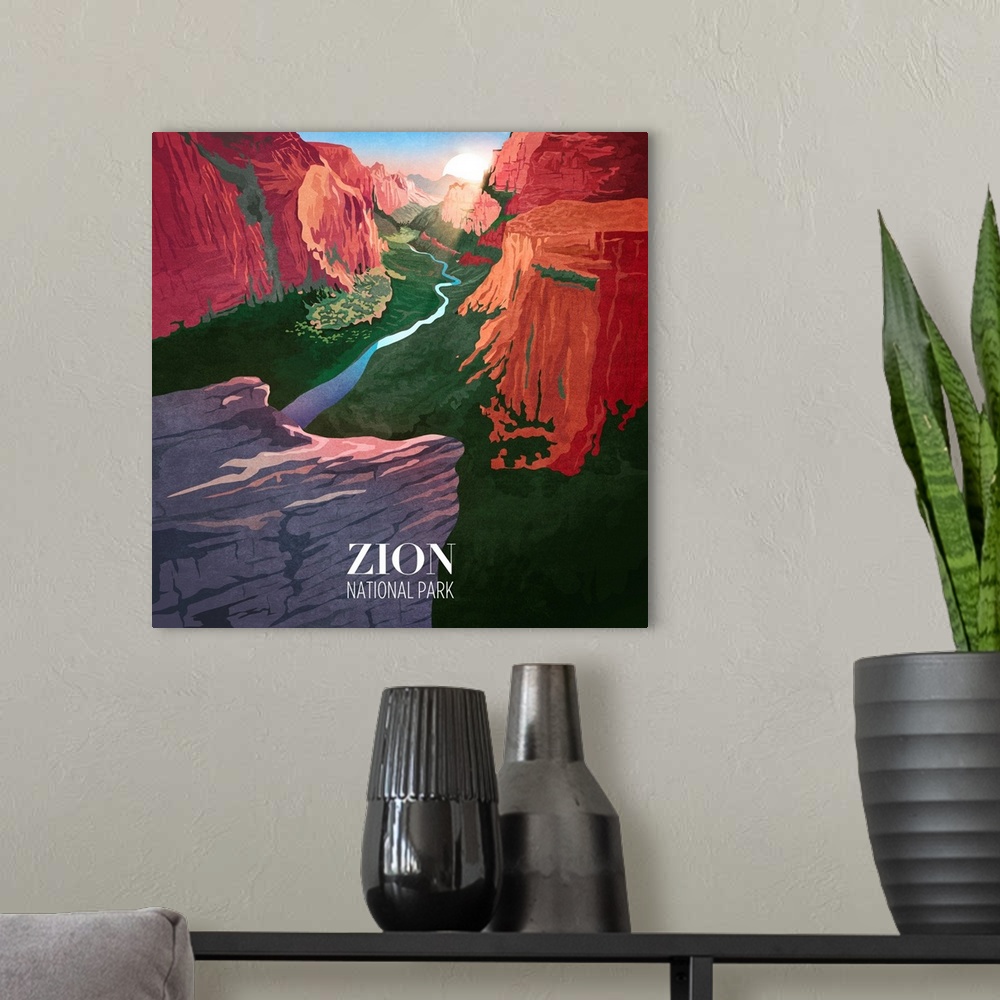 A modern room featuring Zion