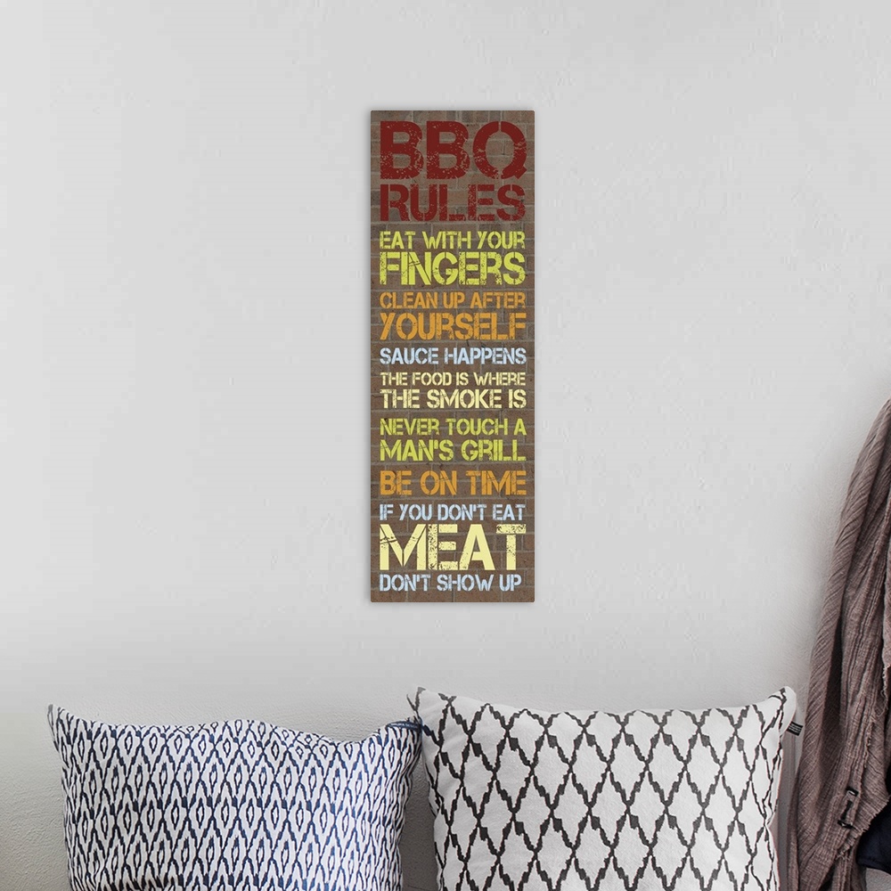 A bohemian room featuring BBQ Rules I