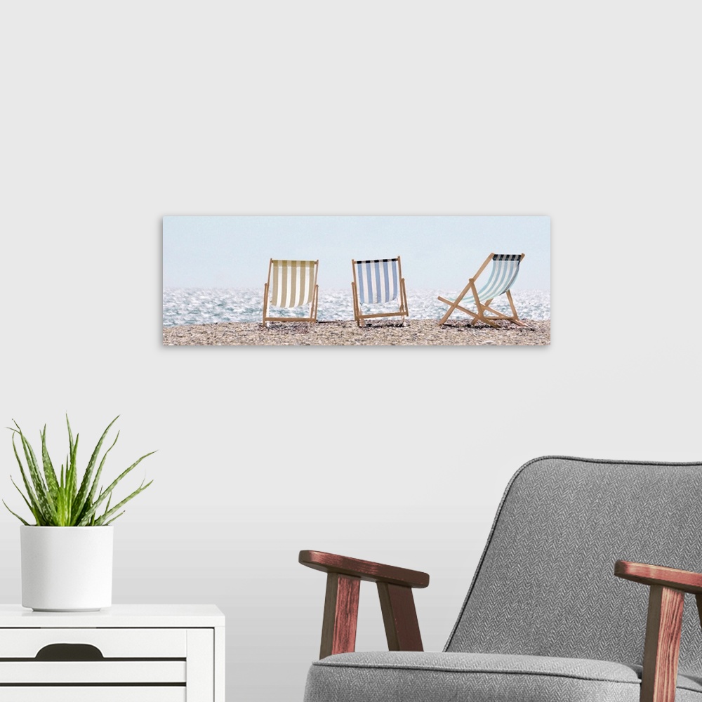 A modern room featuring Beach Chairs