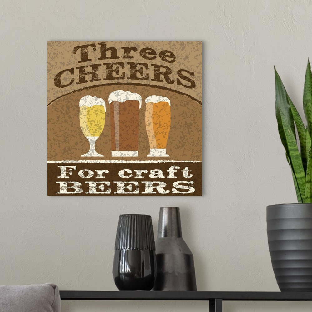 A modern room featuring Cheers and Beers