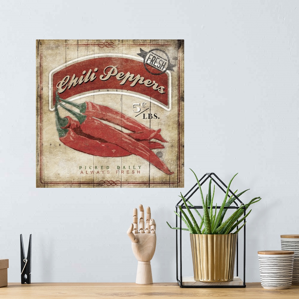 A bohemian room featuring Chili Peppers