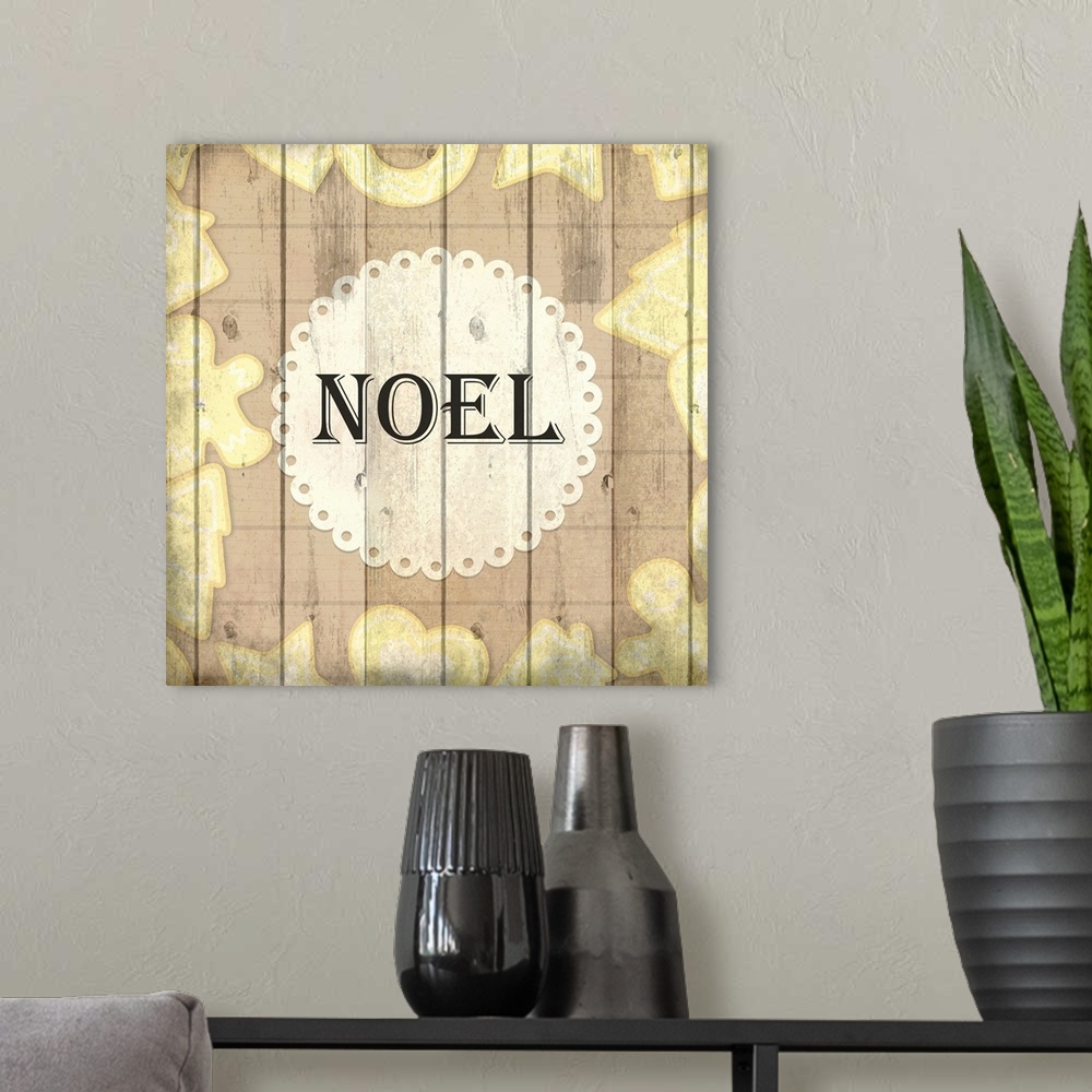 A modern room featuring Christmas Noel