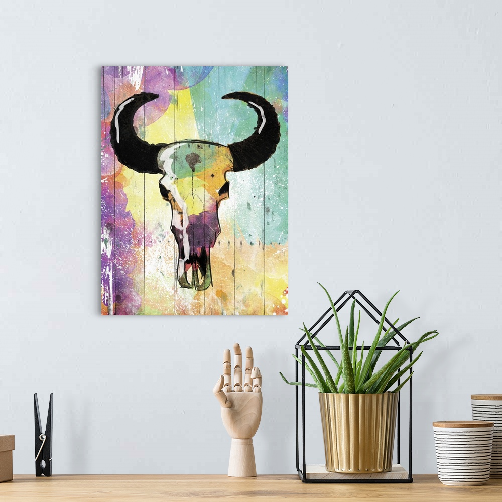 A bohemian room featuring Colorful Bull