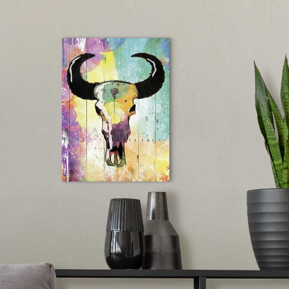 A modern room featuring Colorful Bull