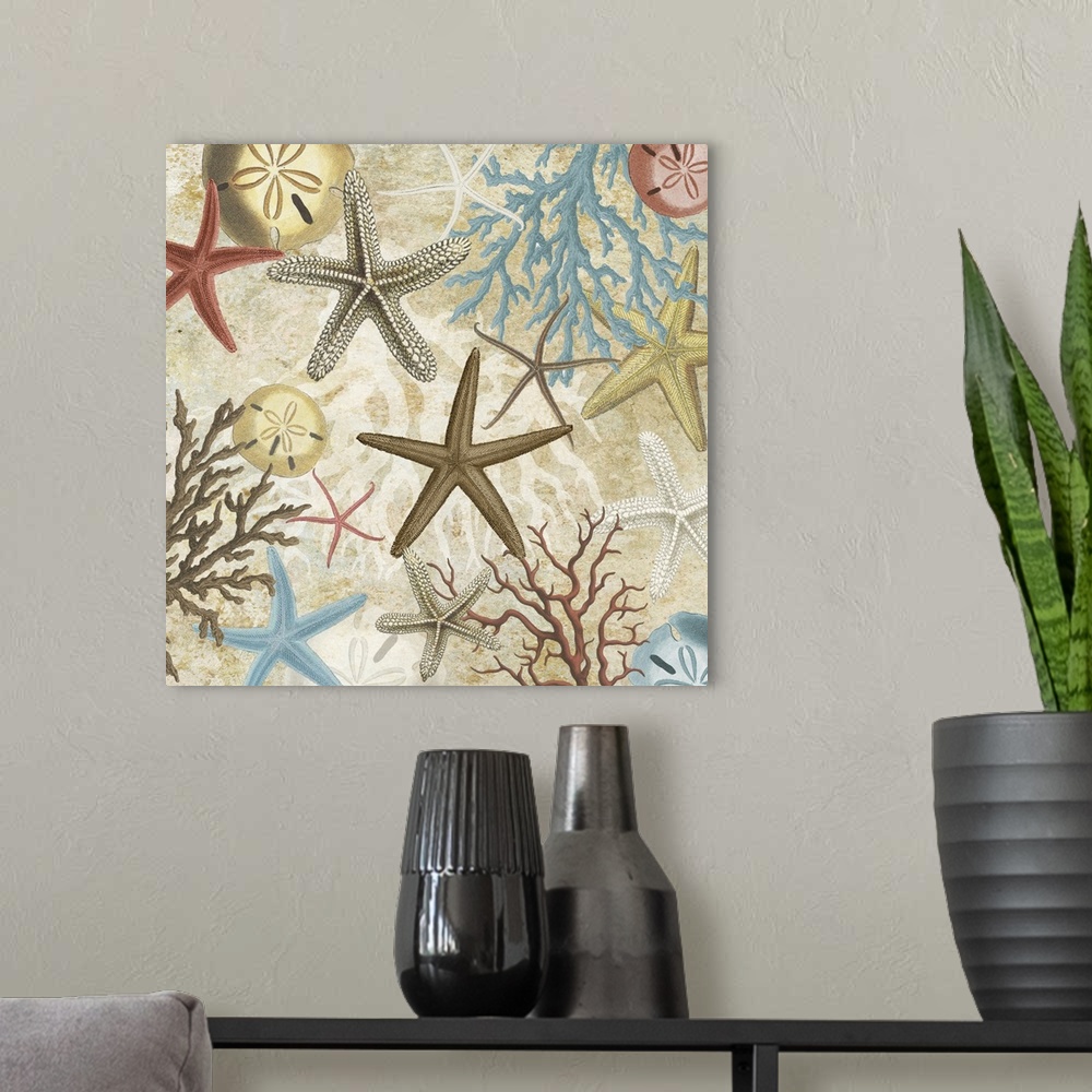 A modern room featuring Coral Menagerie II