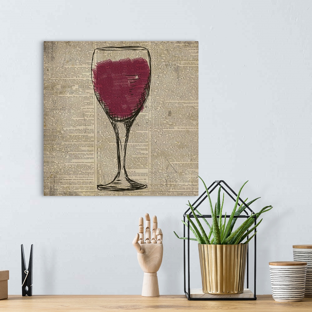 A bohemian room featuring Dictionary Red Wine