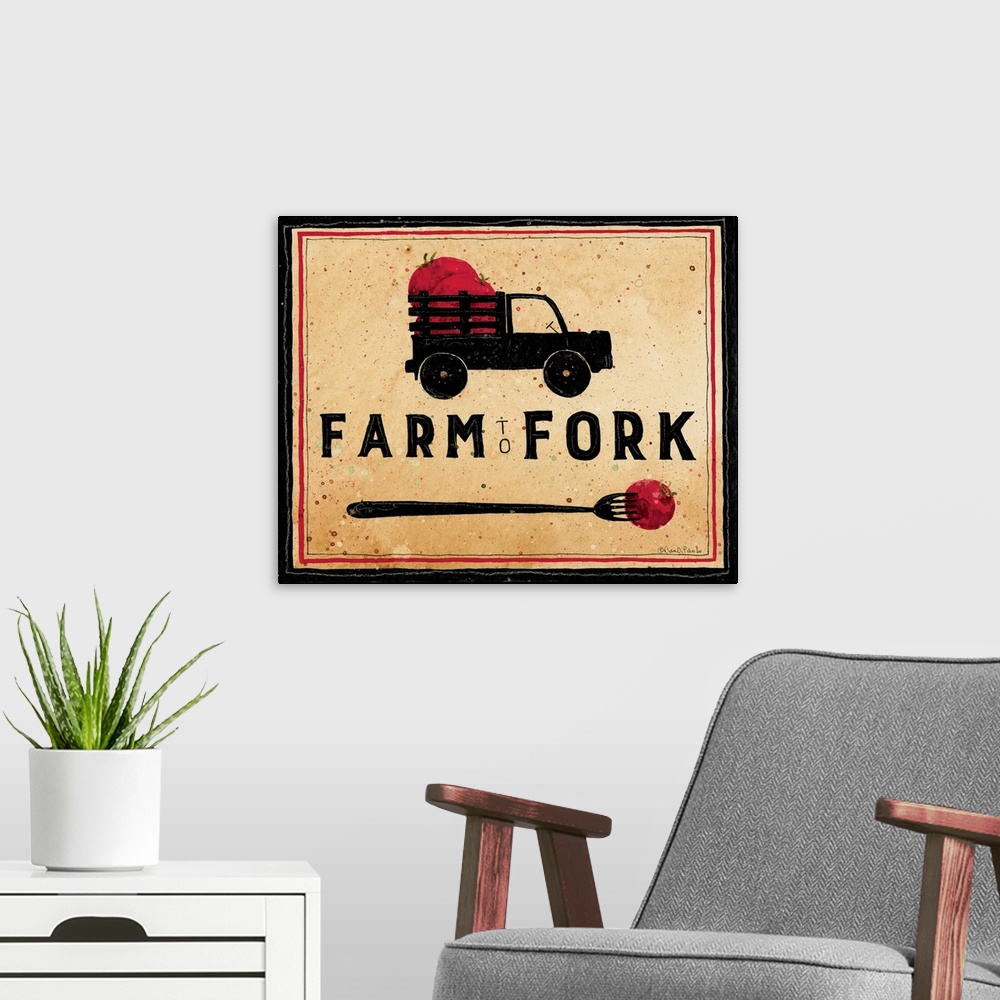 A modern room featuring Farm To Fork
