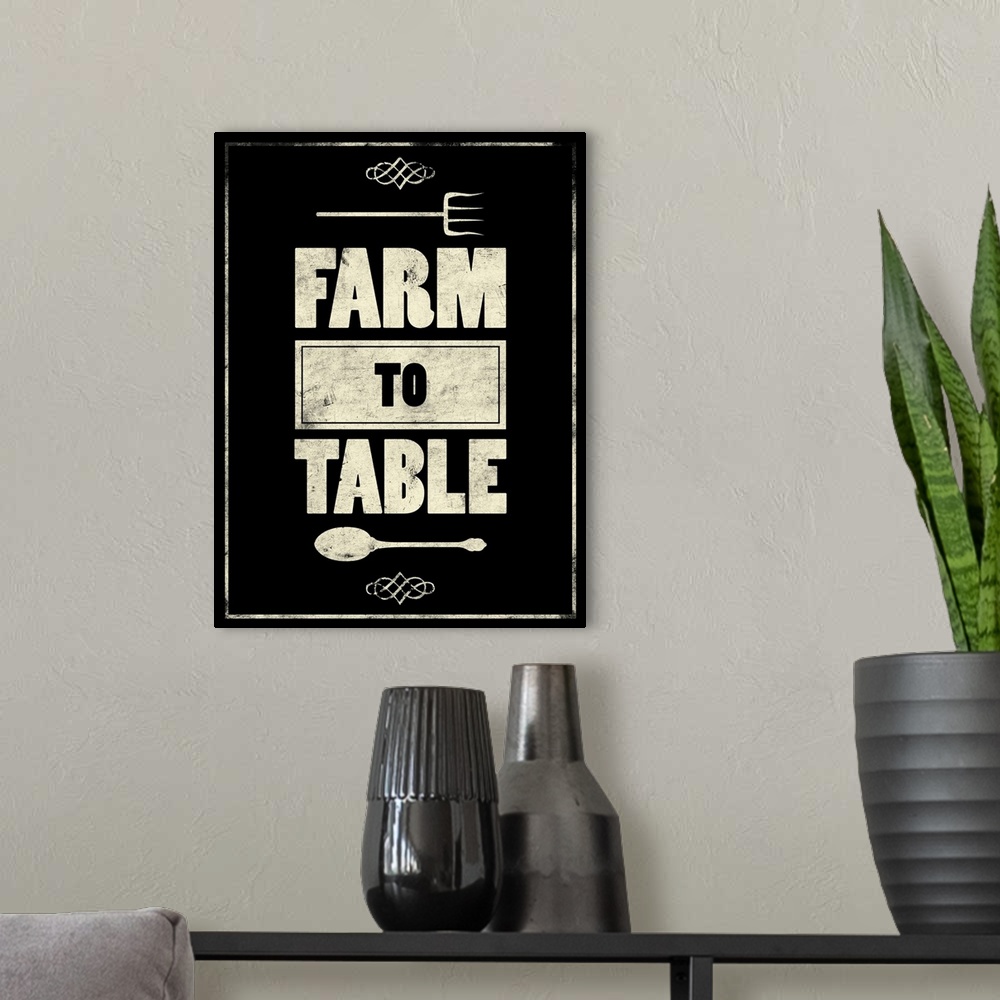 A modern room featuring Farm to Table - Black
