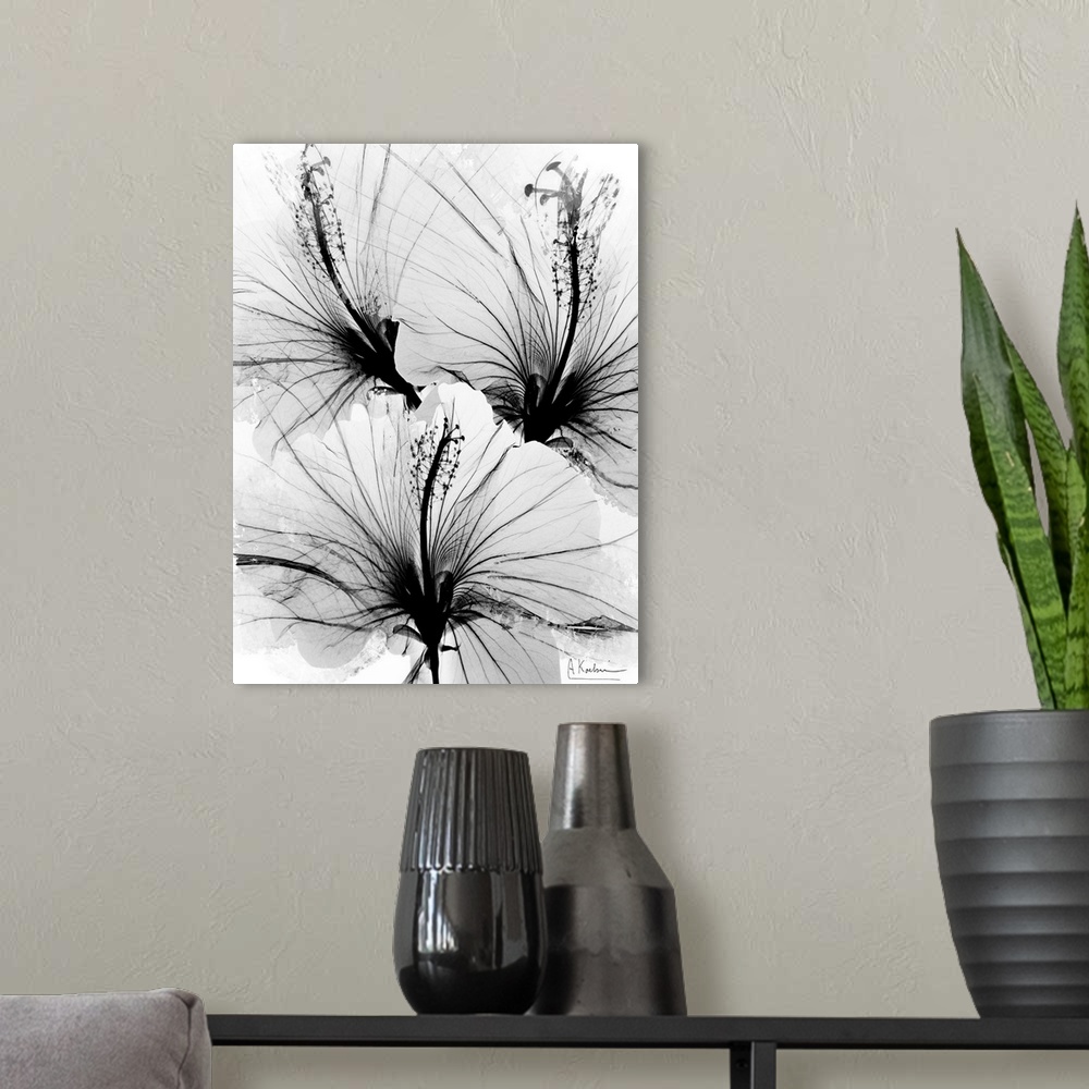 A modern room featuring Floral Abstract 1