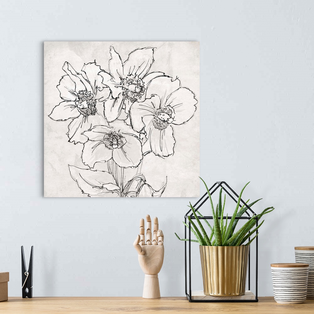 A bohemian room featuring Floral Sketch
