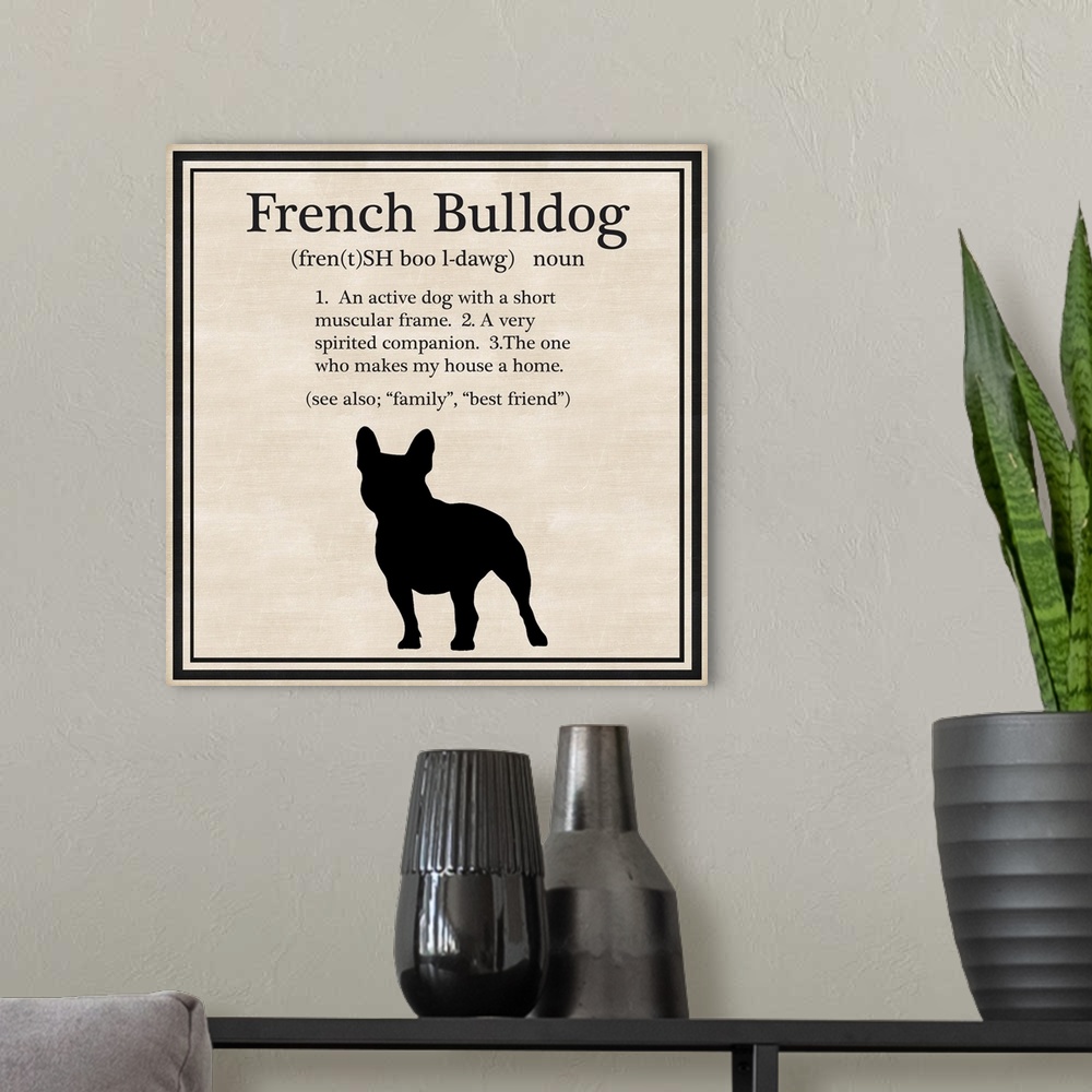A modern room featuring French Bulldog