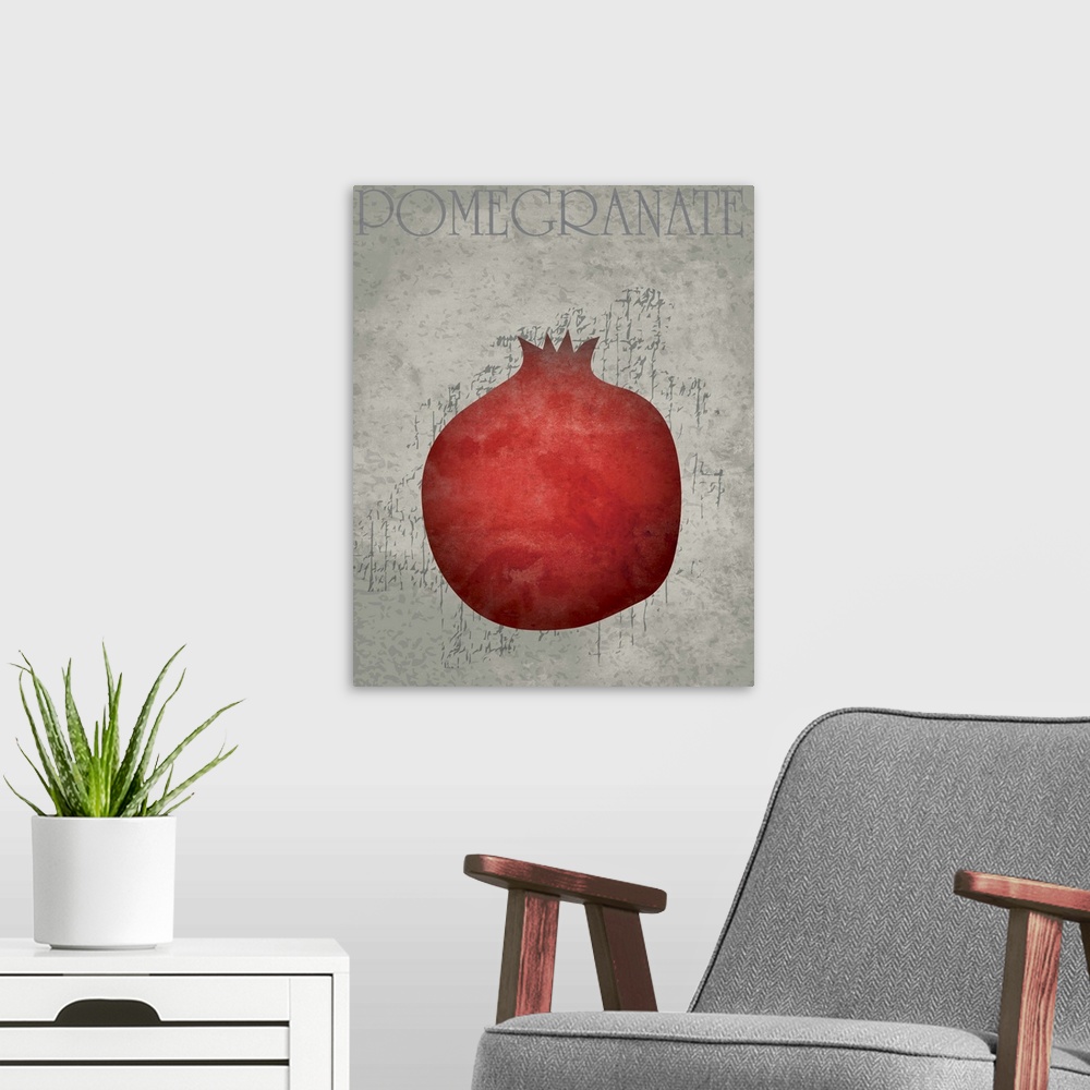 A modern room featuring Fruit Watercolor - Pomegranate
